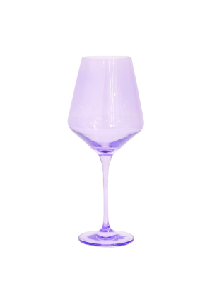 Colored Wine Stemware In Lavender - Set Of 6