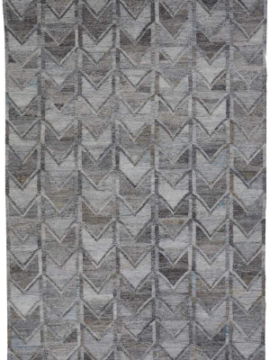 Feizy Beckett Eco Friendly Bohemian Chevron Rug - Light & Dark Gray - Available In 6 Sizes