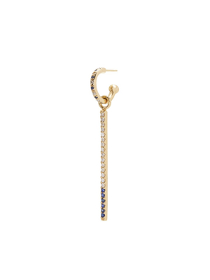 Pavé Bar Earring With Blue Sapphire