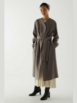Wool Mix Belted Coat