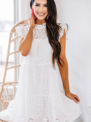 Precious Intrigue White Eyelet Dress