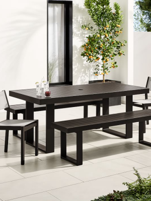 Portside Aluminum Outdoor 72" Dining Table, 2 Benches & 2 Textilene Chairs Set