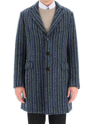 Etro Striped Single-breasted Coat