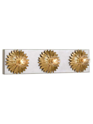 Broche 3 Light Antique Gold & Antique Silver Bathroom Vanity