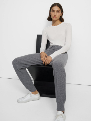 Jogger Pant In Waffle-knit Cashmere