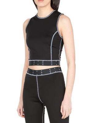 Mcq Contrast Trim Cropped Top