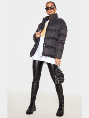 Black Oversized Boyfriend Puffer