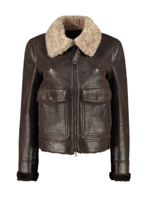 Brunello Cucinelli Shearling Leather Jacket