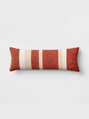 Holiday Oversized Hand Woven Striped Lumbar Throw Pillow Red - Threshold™