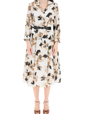 Max Mara Studio Floral Print Midi Dress