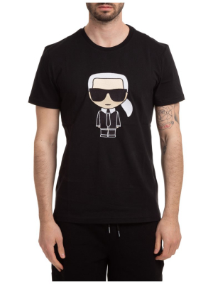 Karl Lagerfeld Ikonik Embroidered Round Neck T-shirt