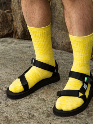 Organic Cotton Everyday Crew Sock - Yellow Mélange