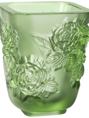 Small Pivoines Vase, Green