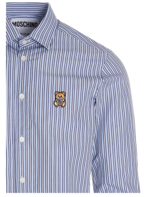 Moschino Teddy Embroidered Striped Shirt