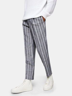 Gray Stripe Tapered Pants