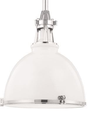 Massena 1 Light Pendant White/polish Nickel Combo