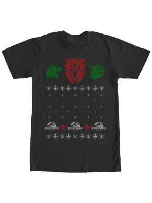 Men's Jurassic World Ugly Christmas Raptor T-shirt