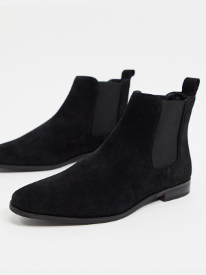 Walk London Alfie Chelsea Boots In Black Suede