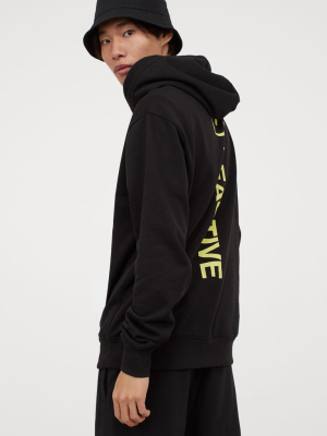 Text-print Hoodie