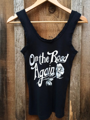 On The Road Again Lace Tank Blk/wht