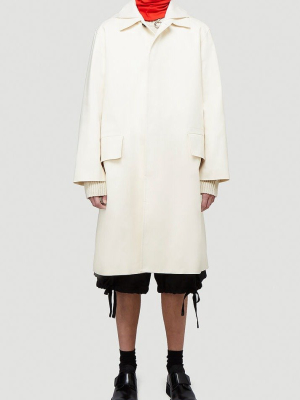 Jil Sander Text Print Single Breasted Trench Coat