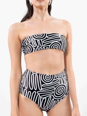 Lydia Bikini Bottom Black And White