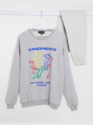 New Girl Order Oversized Sweatshirt With Kindness Graphic