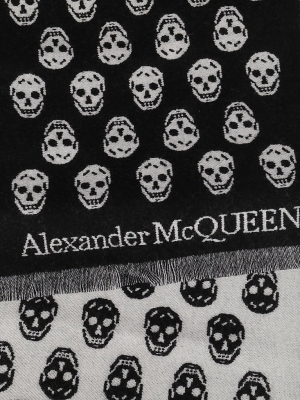 Alexander Mcqueen Allover Skull Intarsia Scarf