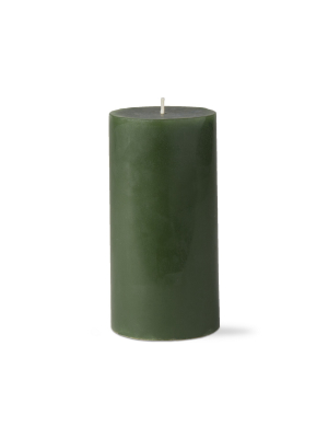 Tag Tag Color Pillar Candle 3x6 Dark Green