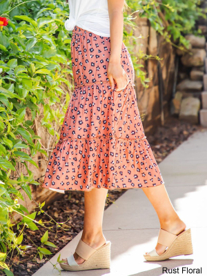 Amara Skirt - Rust Floral