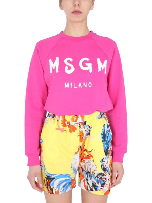 Msgm Logo Print Sweatshirt