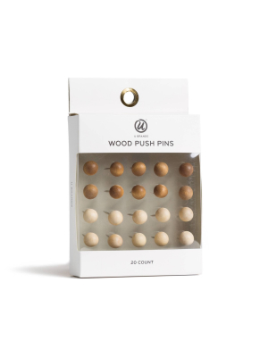 U-brands 20ct Sphere Wood Push Pins