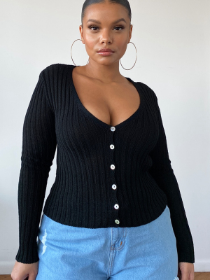 Plus Black Skinny Fit Cardigan