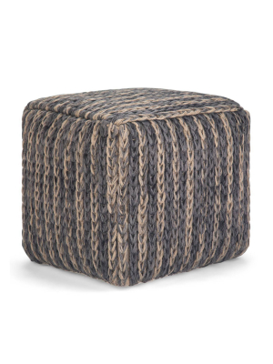 Morell Cube Pouf Natural/blue - Wyndenhall