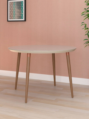 45.28" Utopia Round Dining Table Off White - Manhattan Comfort