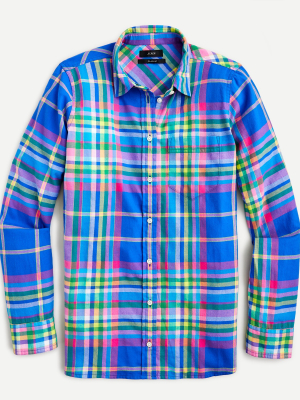 Classic-fit Boy Shirt In Colorful Plaid Flannel
