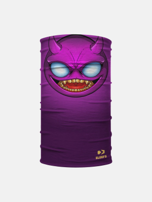 Naughty Purple Devil Toxic Emoticon Neck Gaiter