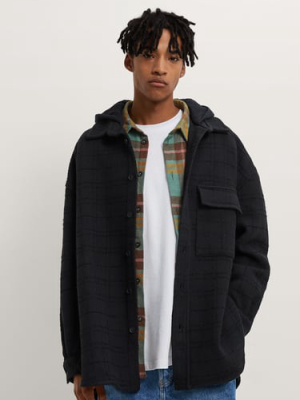 Contrasting Hooded Overshirt