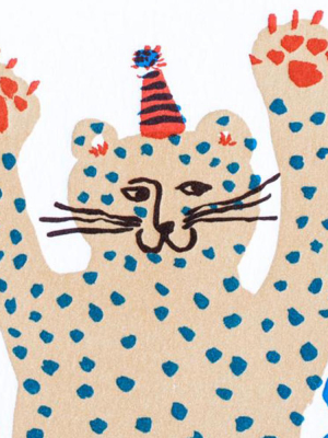 Party Cheetah Birthday Card