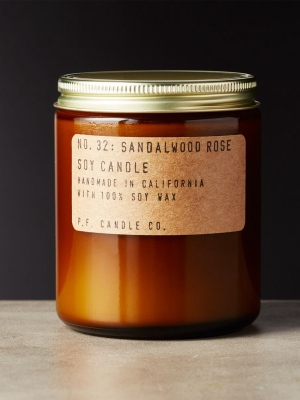 P.f. Candle Co. Sandalwood Rose Soy Candle 7.2 Oz.