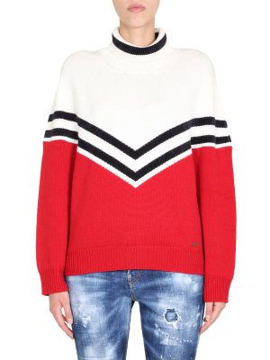 Dsquared2 Chevron Turtleneck Sweater