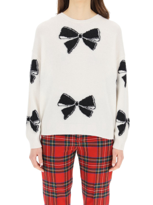 Redvalentino Bow Intarsia Knit Sweater