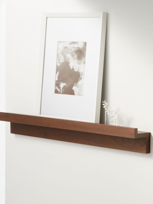 Carren 36" Floating Walnut Ledge Shelf With Lip