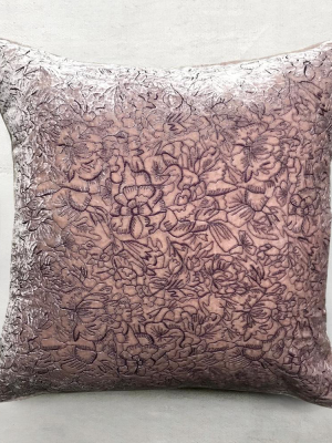 Perception Silk Velvet Cushion In Orchid