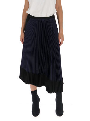 Marni Two-tone Pleated Asymmetric Skirt