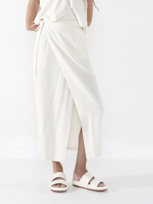 7115 By Szeki | Ainsley Wrap Skirt In Off-white