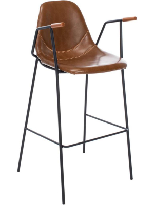 Taos Mid Century Bar Stool Cognac