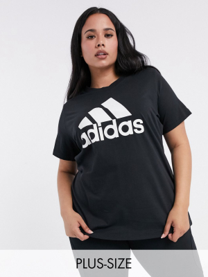 Adidas Training Curve Logo T-shirt In Black