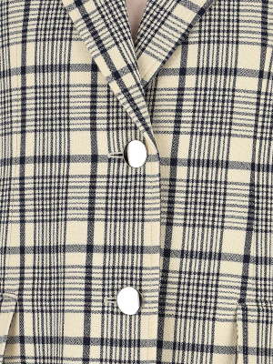 Prada Single-breasted Check Coat