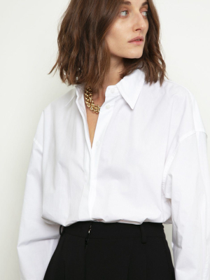 Oversized Button Down Shirt In White